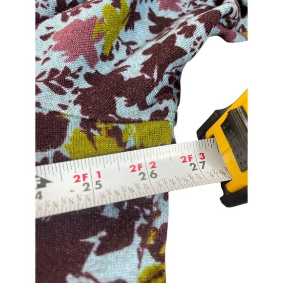 LOGO Lori Goldstein 2X Floral Print Shawl V-Neck Tunic Top Burgundy Blue Pockets - Picture 12 of 14